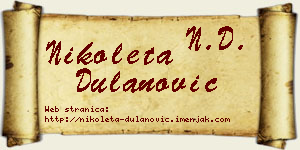 Nikoleta Dulanović vizit kartica